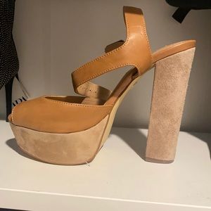 Caramel Suede Open Toe Sandals